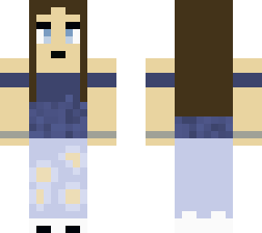blue w/ ripped jeans girl