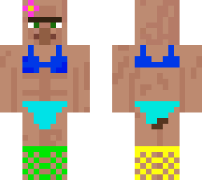 rainbow villager in bikini