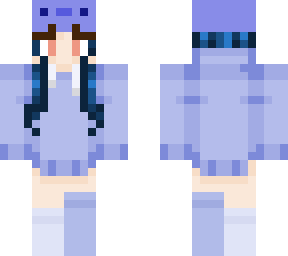 Blue Axolotl girl | Minecraft Skin