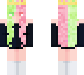 green red hair casual girl with crown