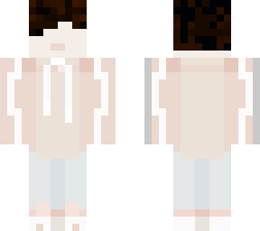 pink hoodie, brown hair, no eyes