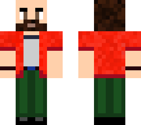 pol con camisa roja y su pantalon verde