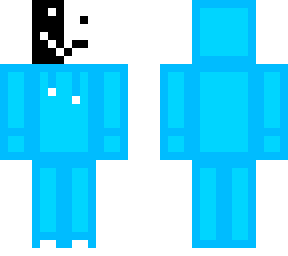 snow golem in a blue hoodie (upgraded) half black