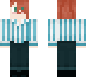 striped button up with black pants