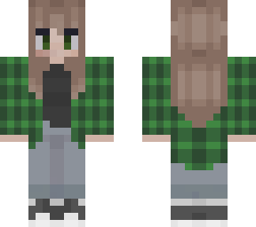 basic green flannel skin