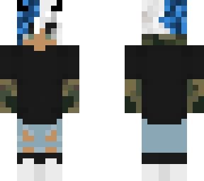 blue and white hair boy
