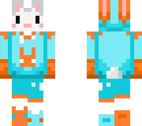 blue/orange bunny skin