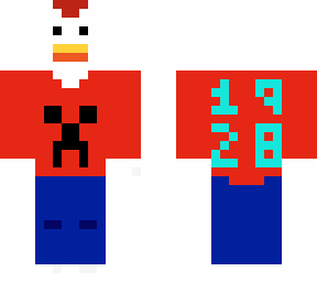 chicken - red creeper shirt