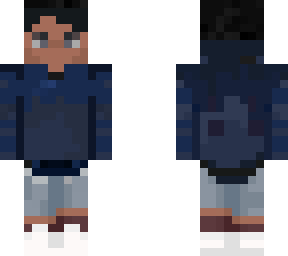 dark blue hoodie - black hair boy