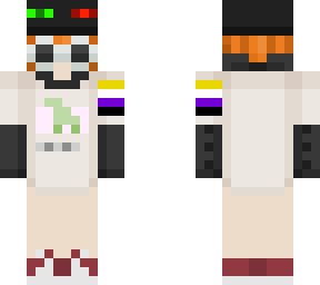 dino hoodie girl but ranboo hat