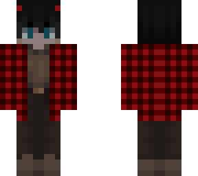 flannel with eyes and horns