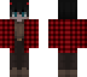 flannel with eyes and horns