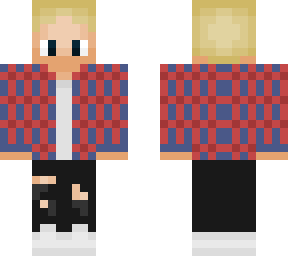 blue and red flannel