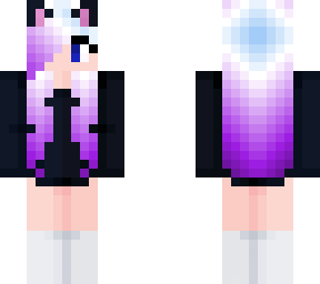 blue purple fade cat girl