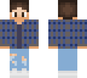 brown and blue flannel