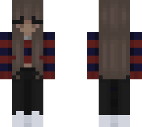 cropped red / blue sweater, dark denim