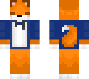 fox in a blue hoodie