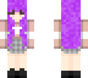galaxy in pink sweater and plaid skirt (edit)