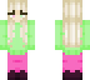 girl in green and pink sweats