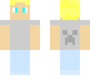 grey shirt guy with creeper on back