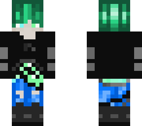 my minecraft skin but with green hair for when i have green hair