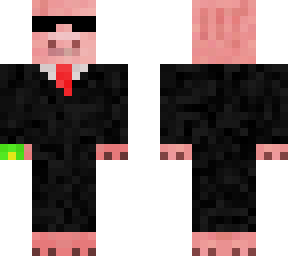 pig with shades business man holding money