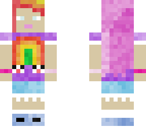 rainbow girl with jean shorts and blue vans