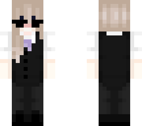 blond  girl in a suite with short hair