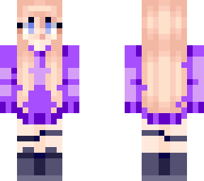 blonde with purple sweater