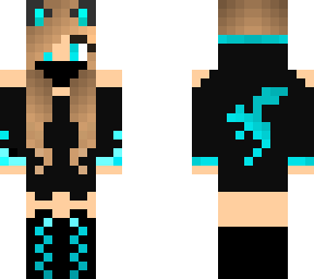 cyan catgirl with dragon hoodie (edited)