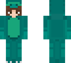 cyan dino onesie