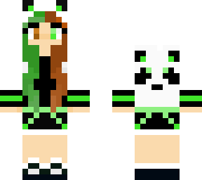 green/brown split panda girl (classic)