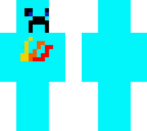 lightblue crepper with fire logo
