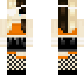 orange outfit with fishnets