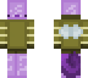 purple axolotl in yellow jumper