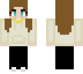 girl skin with brown hair and hoodie