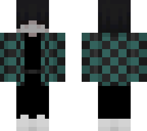 green and black chequered jacket.