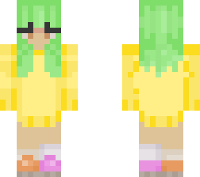 green hair short girl