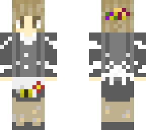 maid with flowers and feathers