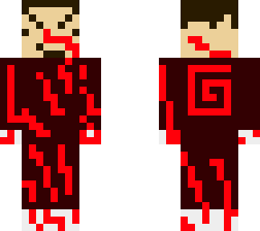 man covered in blood