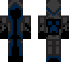 navy blue hooded figure