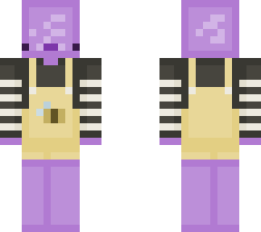 purple axolotl bee overalls