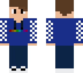 simple blue jumper with headphones