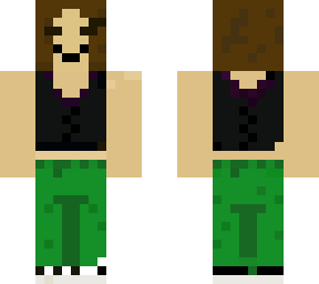 basic green pants and black shirt