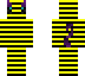bee with purple devil horns and tail