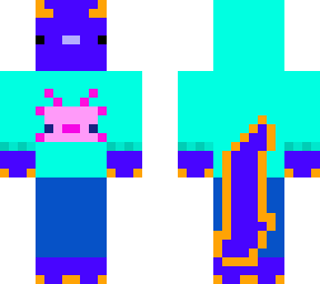 cute blue axolotl w hoodie and sweatpants