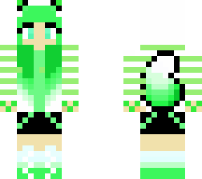 cute green panda girl