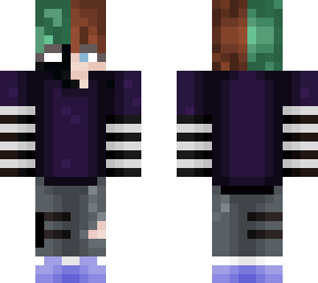 my oc as an ender [green hair]