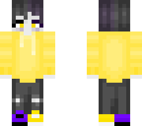 nonbinary yellow hoodie split dyed hair