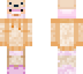 peach and pink with fox hat